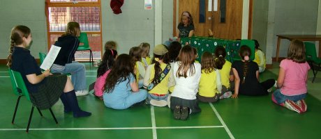 Practising puppet show