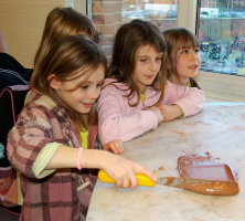 playing with chocolate