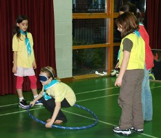 blindfolded obstacle course