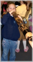 Playing the digeridoo