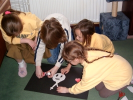 Peg-legs making pirate flag