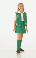 A junior girl scout in uniform