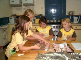 Helping to cook the dinner