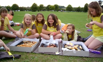 Eating our picnic tea