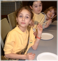 eating with chopsticks