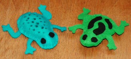 Poison dart frog felt toys