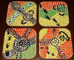 dot painting coasters