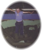 Picture of one of our Brownies trampolining