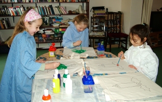 decorating Christmas bags